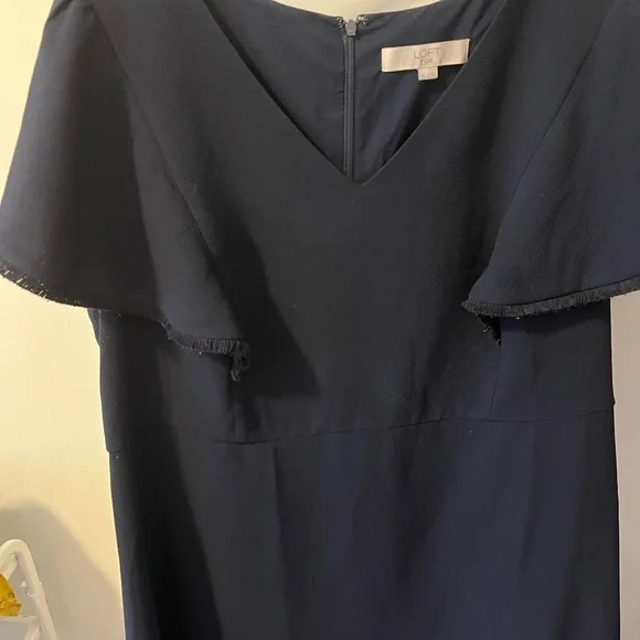 Loft navy flutter sleeve dress - Picture 4 of 6